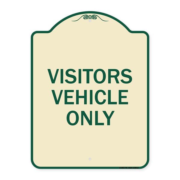Reserved Parking Visitor Vehicles Heavy-Gauge Aluminum Architectural Sign, 24" x 18", TG-1824-23013